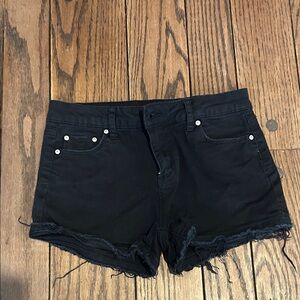 Tractr Black Distressed Denim Shorts